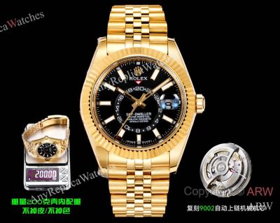 AR+ Factory Weighted Version Rolex SKY-DWELLER Black Dial Watch 42mm